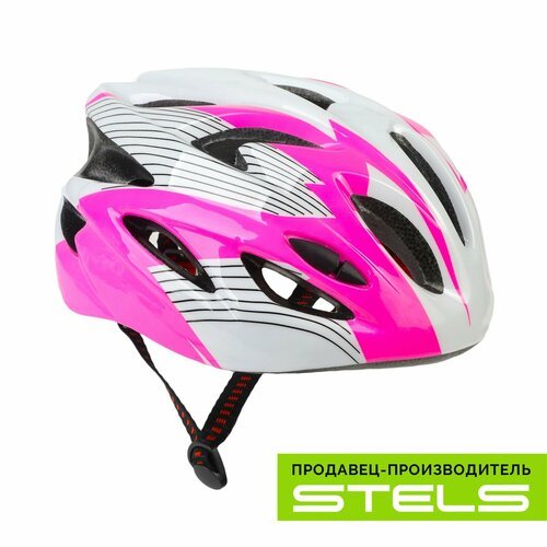 Шлем защитный для катания на велосипеде FSD-HL057 (out-mold) розово-белый, размер М NEW (item:030)