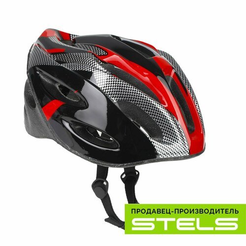 Шлем защитный для катания на велосипеде FSD-HL021 (out-mold) чёрно-красный, размер L (item:020)
