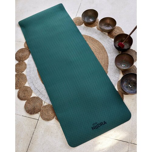 Коврик для йоги и фитнеса NiiDRA Basic, зелено-оливковый цвет, 6 мм