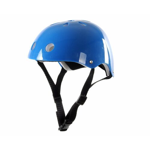 Шлем детский, размер М, цвет глянцевый синий, размер шлема 23*20*13 см. в/п