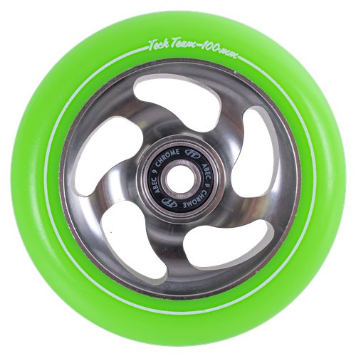 Колесо для трюкового самоката TechTeam X-Treme 100*24мм Curved, green