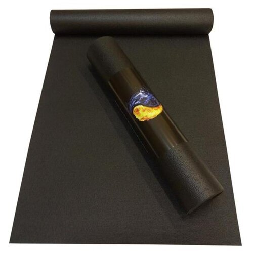 Коврик для йоги и фитнеса RamaYoga Yin-Yang Light, черный, размер 185 x 60 х 0,3 см