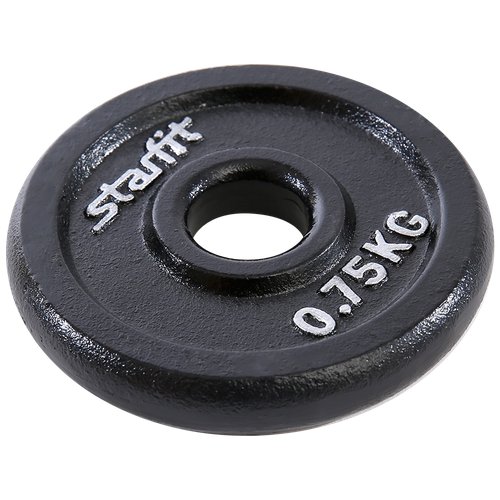 Диск чугунный STARFIT BB-204 0,75 кг, d=26 мм, черный, 2 шт.