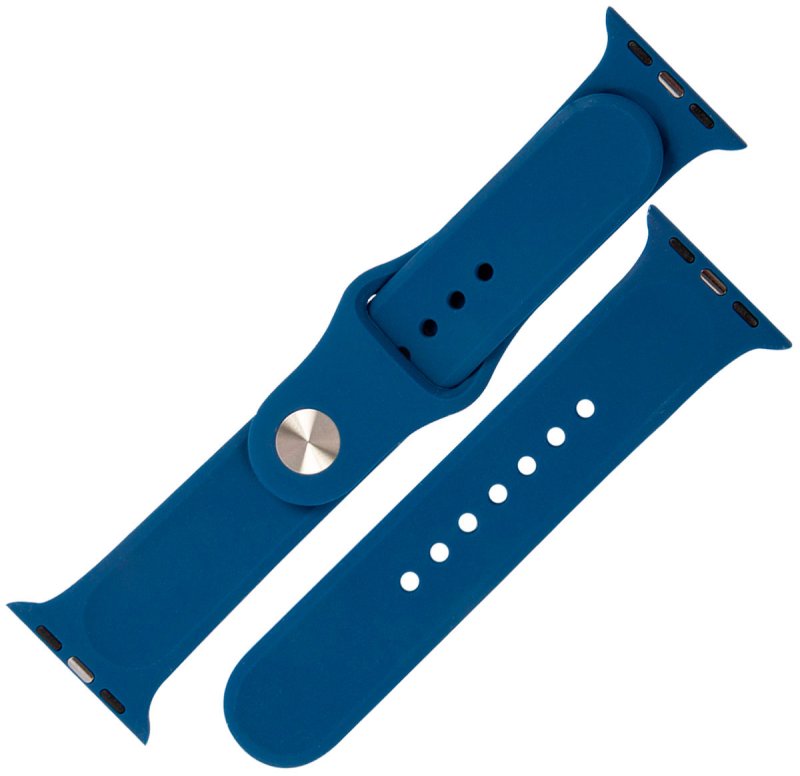 Ремешок силиконовый mObility для Apple watch - 38-40 мм (S3/S4/S5 SE/S6), цвет морской глубины