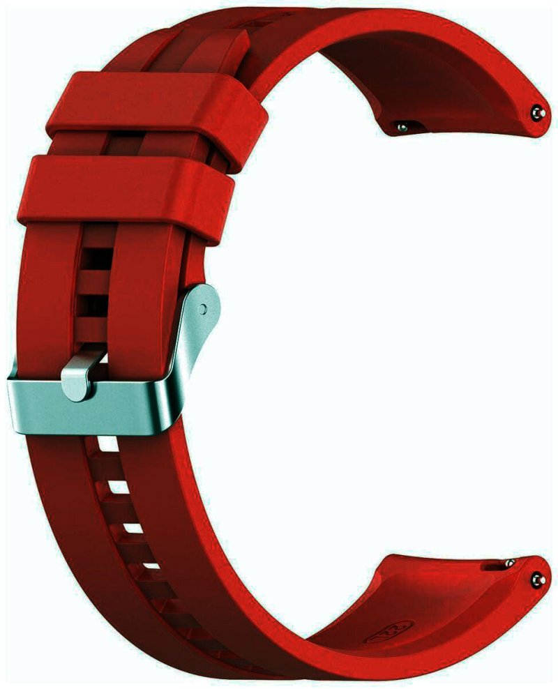 Ремешок Red Line для часов универсальный силиконовый рельефный, 22 mm, бордовый