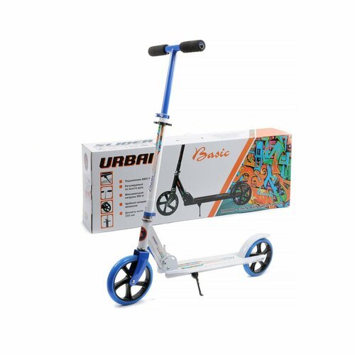 Детский 2-колесный городской самокат Slider URBAN BASIC, белый/голубой