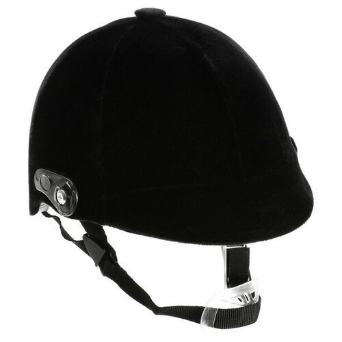 Шлем для верховой езды, бархат, одноразмерный, мягкий подклад, черный 7184157
