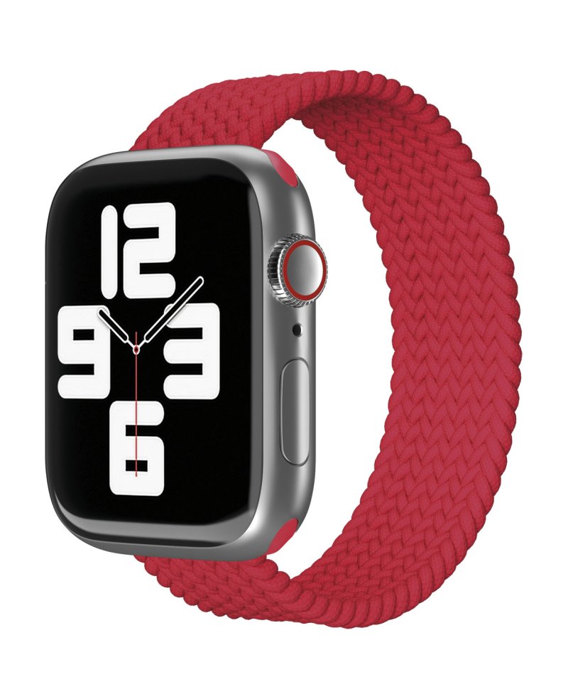 Ремешок нейлоновый плетёный VLP для Apple Watch 42/44/45, L/XL, 2шт, красный