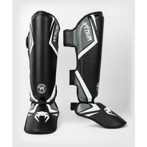 Шингарды, защитные щитки на голень, ноги, для единоборств, тайского бокса Venum Contender 2.0 - Black/Grey/White (XL)