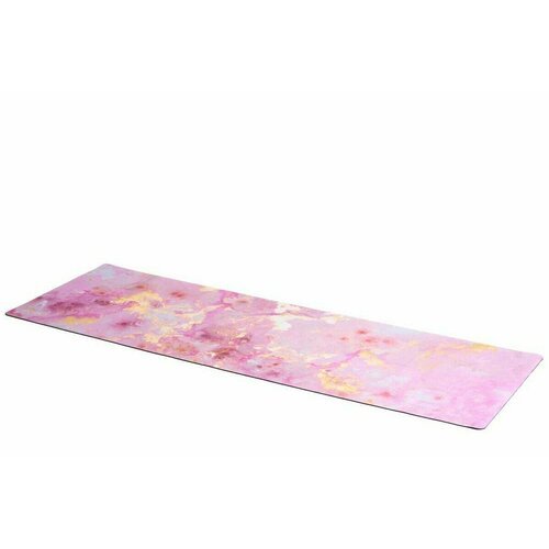 Коврик для йоги INEX Suede Yoga Mat 183 x 61 x 0,3 см, розовый мрамор с позолотой