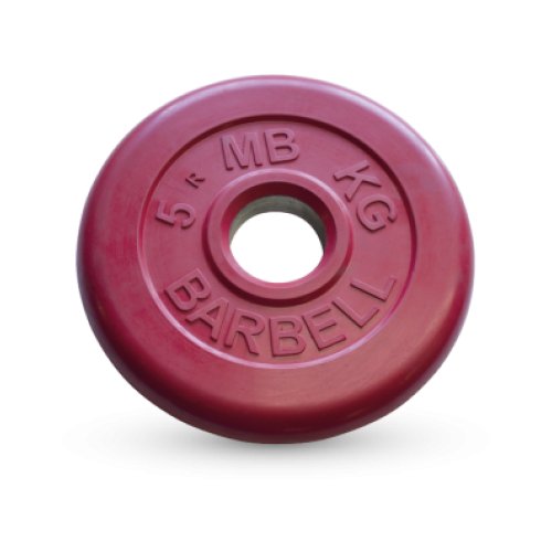 5 кг диск (блин) MB Barbell (красный) 50 мм.