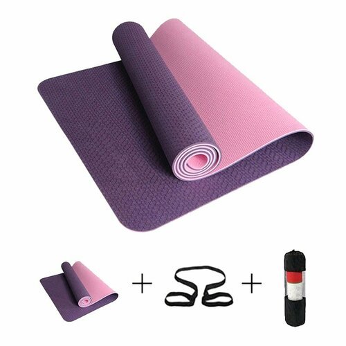 Коврик для йоги '183х61' фиолетовый
