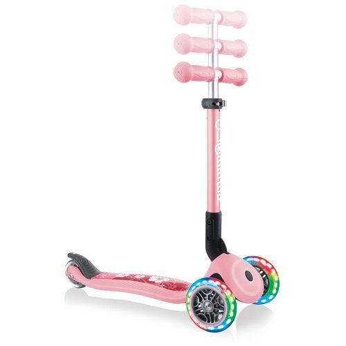 Детский 3-колесный самокат GLOBBER Junior Foldable Fantasy Lights, пастельно-розовый