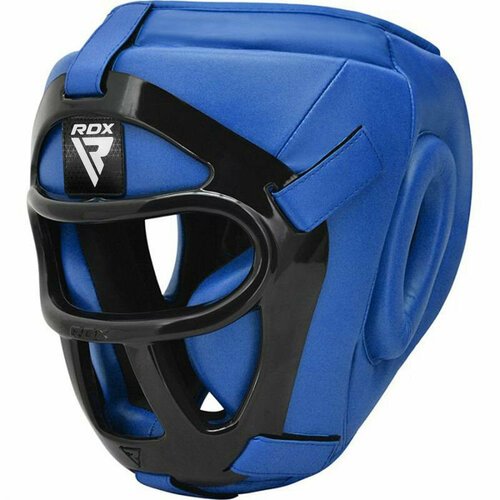 Боксерский шлем RDX T1F XL синий, со съемным забралом
