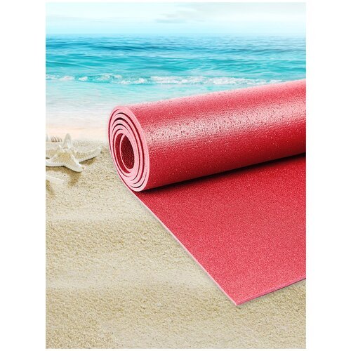 Для пляжа, трава, песок, галька, RY, бордовый, размер 220 х 59 х 0,3 см