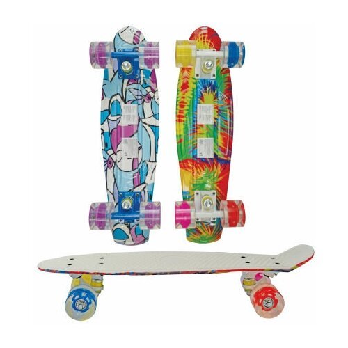 Cкейтборд детский Navigator для девочек и мальчиков, пенни борд со светящимися полиуретановыми колесами и крашеными алюминиевыми траками