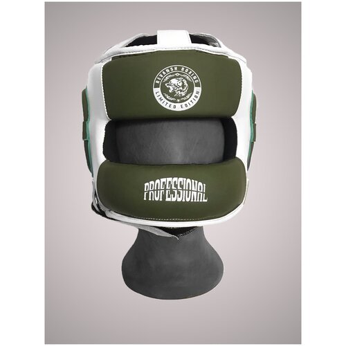 Боксерский Бамперный Шлем из натуральной кожи REVANSH PRO WHITE KHAKI L