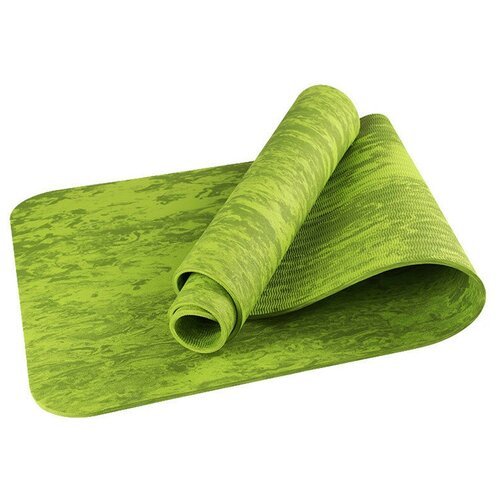 TPEM6-103 Коврик для йоги ТПЕ 183х61х0,6 см (зеленый гранит) (B34522)