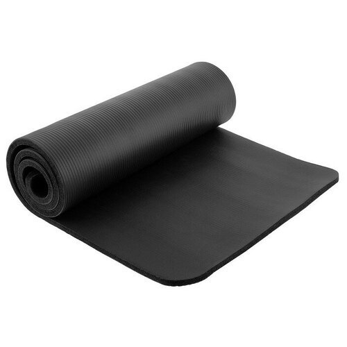 Коврик для йоги Sangh Yoga mat, 183х61х1 см черный однотонный 0.8 кг 1 см