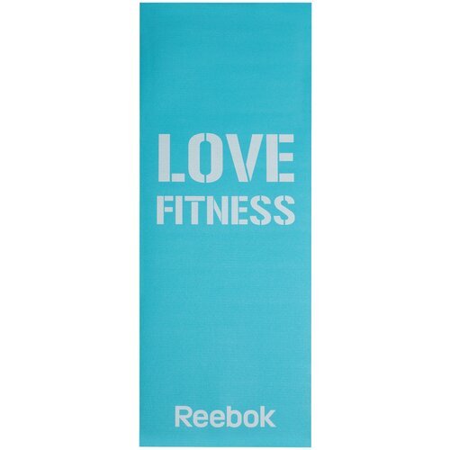 Коврики для фитнеса Reebok Тренировочный коврик (мат) для фитнеса тонкий Love (голубой) Арт. RAMT-11024BLL