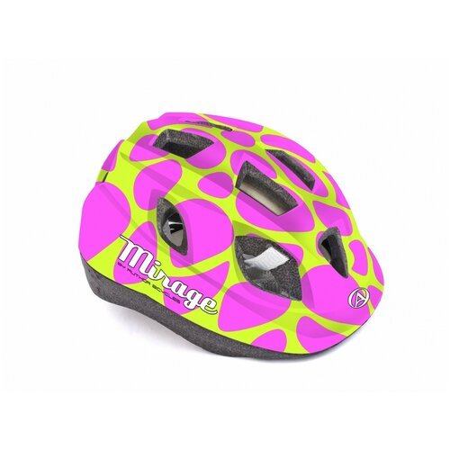 Шлем велосипедный с сеточкой Mirage 195 INMOLD детский/подростковый 12отв. розово-желтый 48-54см AUTHOR