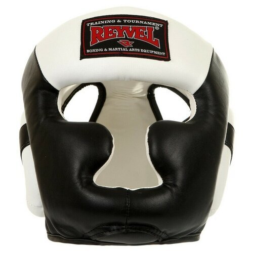 Шлем боксерский тренировочный закрытый Reyvel, чёрно-белый, M