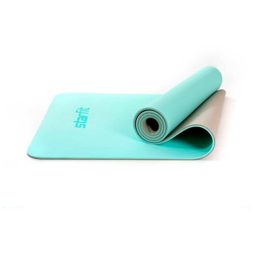 Коврик для йоги и фитнеса STARFIT Core FM-201 TPE, 0,7 см, 173x61 см, желтый/серый