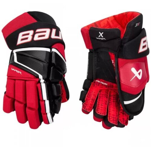 Перчатки хоккейные BAUER Vapor 3X S22 Sr 1059954 (15 / черный-красный)