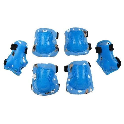 Защита роликовая детская ONLYTOP: наколенники, налокотники, защита запястья, р. S, цвет голубой