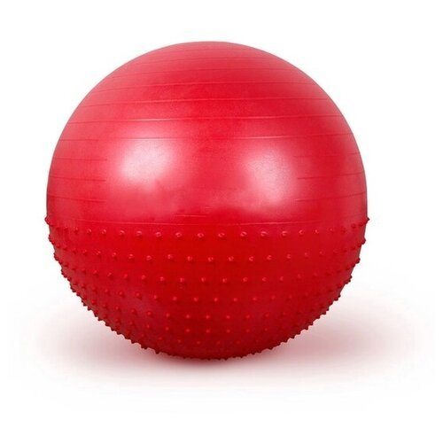 Мяч гимнастический Sportage полумассажный 65 см 900гр (с насосом), Красный