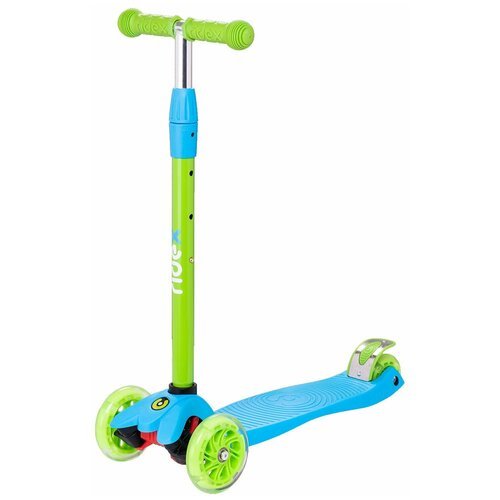 Детский 3-колесный самокат Ridex Snappy 3D 2.0, голубой/зеленый