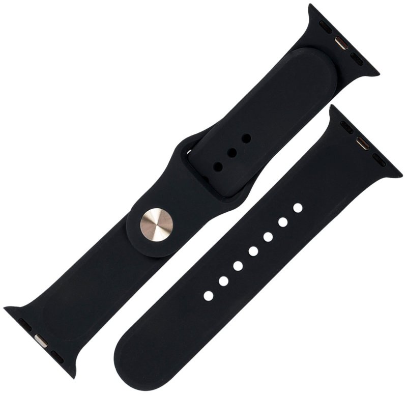 Ремешок силиконовый mObility для Apple watch - 38-40 мм (S3/S4/S5 SE/S6), черный