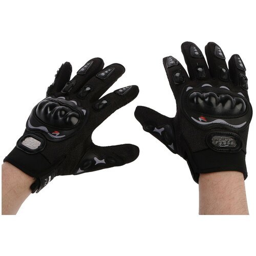 Перчатки для езды на мототехнике, с защитными вставками, пара, размер L, черные 3734847