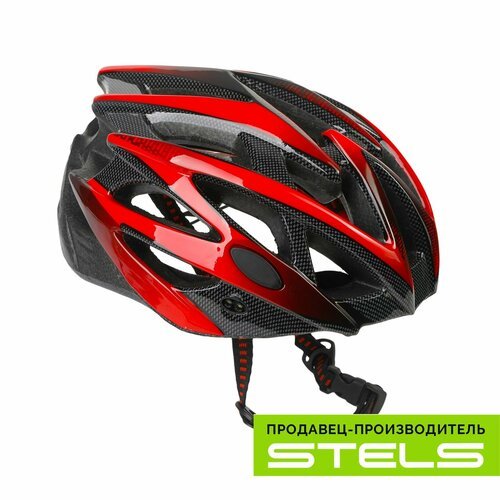 Шлем защитный для катания на велосипеде FSD-HL056 (in-mold) красно-чёрный, размер L NEW (item:010)