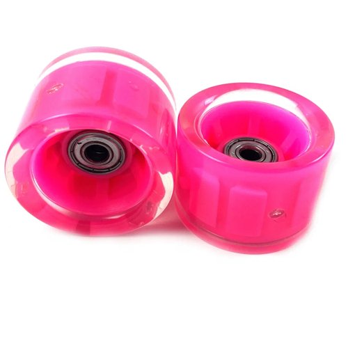 Колеса для скейта с подцветкой 60*45 мм в наборе из 2 штук розовые