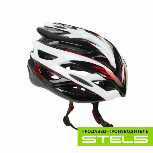 Шлем защитный для катания на велосипеде FSD-HL008 (in-mold) красно-чёрно-белый, размер L NEW (item:030)