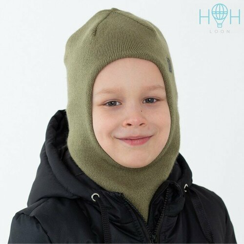 Шапка-шлем для мальчика, цвет хаки, размер 42-46