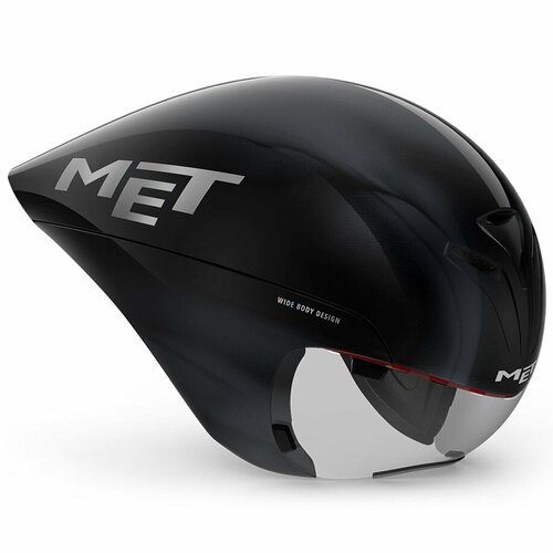 Велошлем Met Tri-Aero Drone Wide Body Helmet 2024 (3HM100CE00), цвет Черный, размер шлема M (56-58 см)
