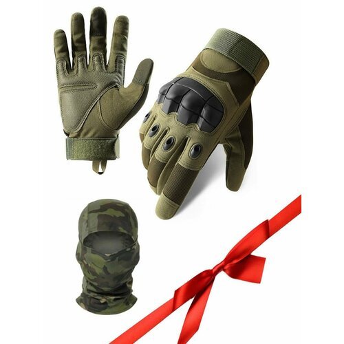 Набор перчатки тактические с балаклавой, хаки, XL