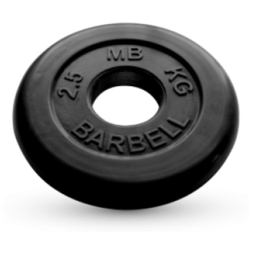 2.5 кг диск (блин) MB Barbell (черный) 50 мм.