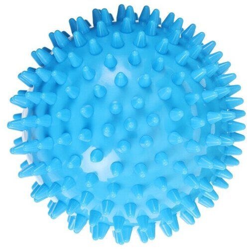 Мяч массажный «Ёжик», d= 9 см, цвет голубой