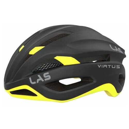 Шлем LAS Virtus (Велосипедный шлем LAS VIRTUS S-M, чёрный матовый с ярко-жёлтым, LB00020020113SM)