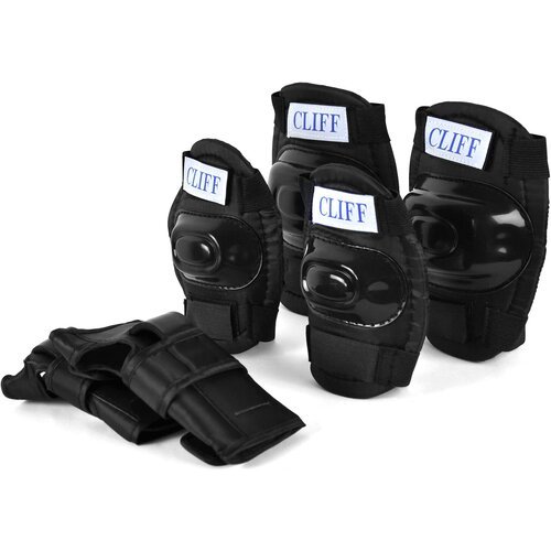Комплект защиты для катания на роликах YD-0024, черный, р. S