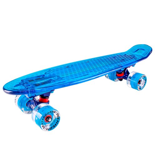 Скейтборд пластиковый Transparent light 22 blue 1/4 TLS-403