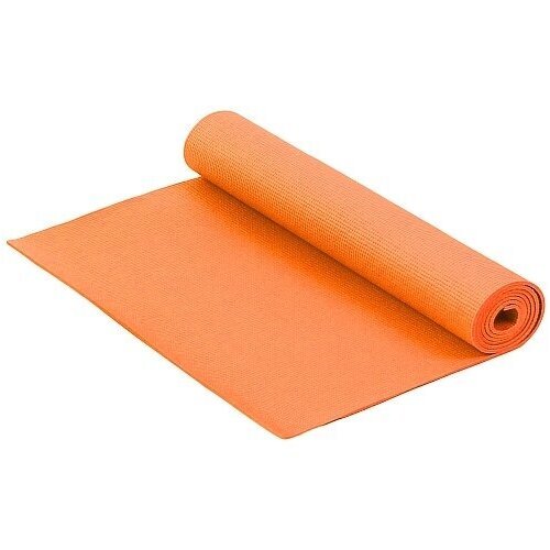 Коврик для йоги Larsen PVC, 173х61х0.4 см оранжевый надпись 0.8 кг 0.4 см