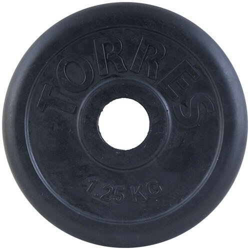 Диск обрезиненный TORRES PL50621, вес 1,25кг, диаметр 31мм.