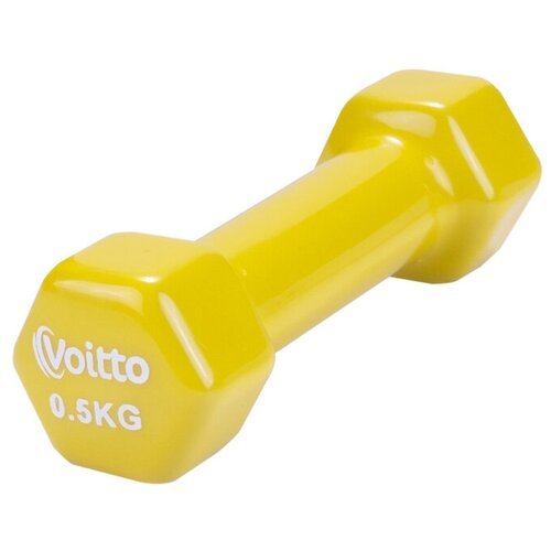 Гантель для фитнеса виниловая шестигранная Voitto 0,5 кг