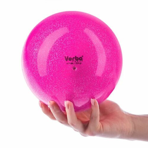 Мяч Verba Sport с блестками розовый неон 17см.
