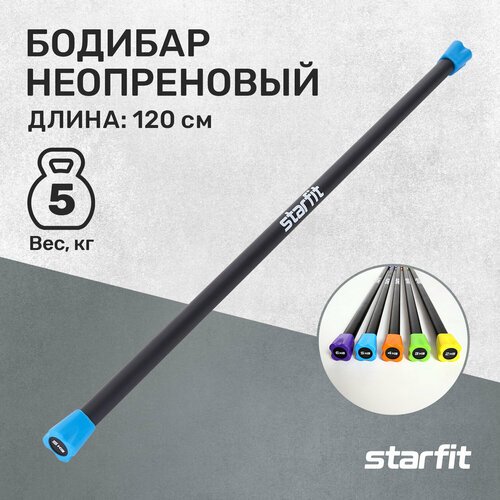 Бодибар STARFIT BB-301 5 кг, неопреновый, черный/синий