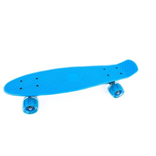 Мини круизер, скейтборд со светящимися колесами 55см, голубой